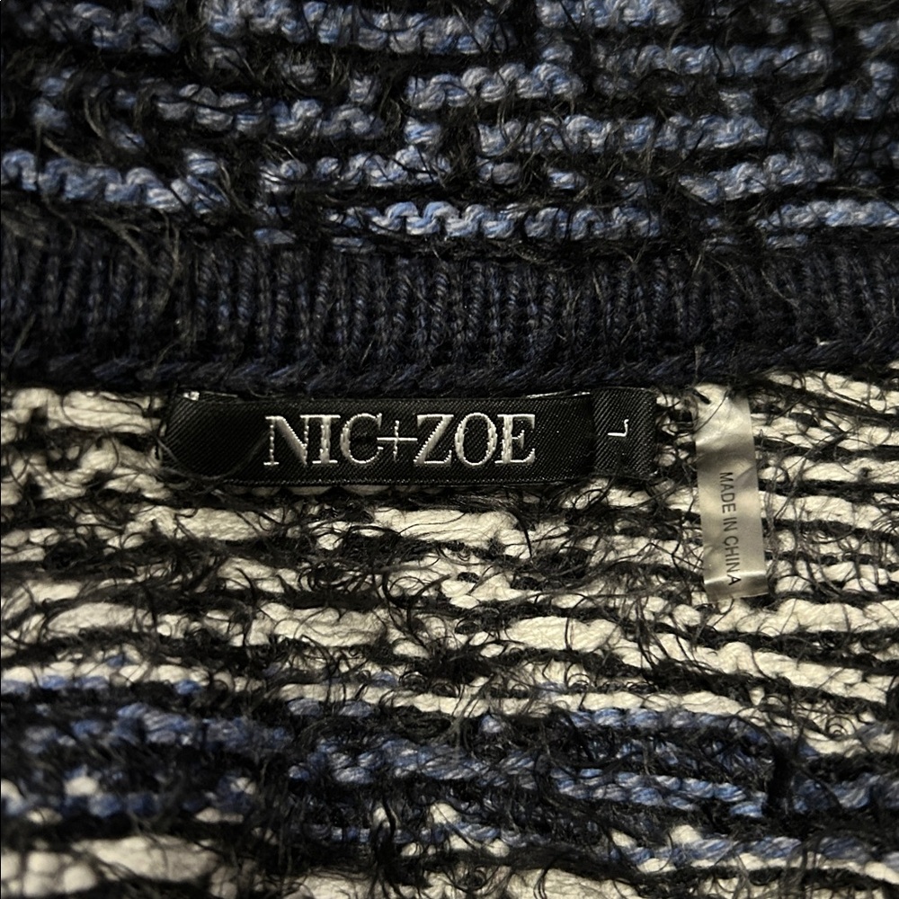 Nic+Zoe Fuzzy Open Front Eyelash Cardigan Sweater - Picture 7 of 8